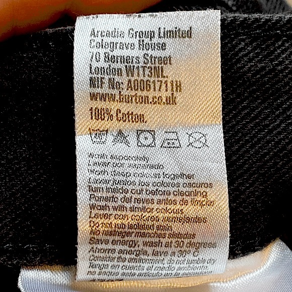 BURTON MENSWEAR • Tapered Slim Fit Denim Jeans • Size 30 • Black • Unisex - Picture 11 of 16